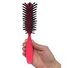 Styling Gear Detangling Hair Brush Nylon Bristles 7 Row Teasing Womens Brush For Thick Hair Small Travel Hairbrush Brush For Hair 1 Pcs. (Pink)