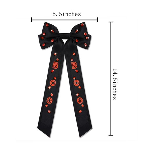 Halloween Hair Bow Clips for Women Halloween BOO Hair Clips Gothic Hair Bows Ribbon Halloween Party Costume Hair Accessories Halloween Party Favors