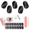 Kalolary Black Gel Nail Wrap Strips, Cat Eye Black Full Nail Wrap Gel Nail Art Polish Sticker Long-Lasting Gel Nail Wrap with Nail File and Stick（UV/LED Lamp Required）