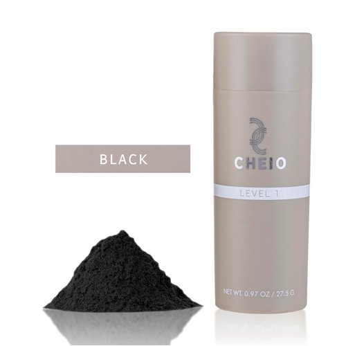 Cheio - Hair Thickening Fibers - 27.5g - Level 1 (Black) - Keratin Fibers for Bald Spots & Thinning Hair for Men and Women - Covers Spots in Seconds - Quick Solution for Hair Loss