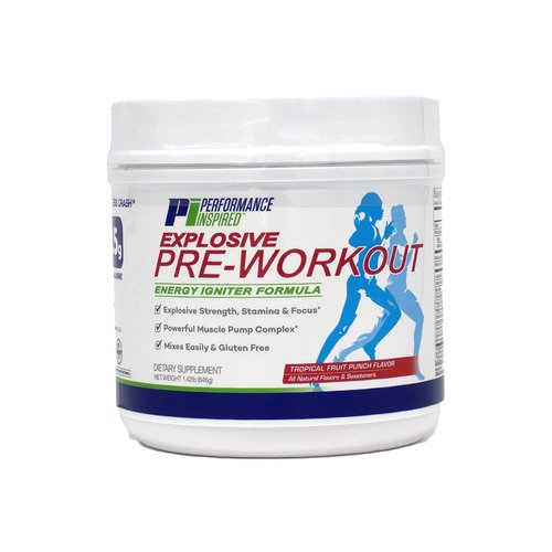 Performance Inspired Nutrition PreWorkout Powder - All Natural - G-Free & Vegan Formula - Contains Citrulline - Nitrosigine - Green Tea - Arginine - Beta Alanine - Tropical Fruit Punch - 32 Servings