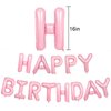 Happy Birthday Balloons Banner Pink,16Inch Mylar Light Pink Foil Letter Balloons,Pastel Pink Happy Birthday Sign Banner Bunting for Girls Boys Women Men Birthday Party Decorations