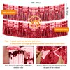 4 Pack Float Fringe Curtains, Metallic Foil Fringe Garland Shiny Tassel Foil Float Parade Float Decorations for Trailer Car Graduation Homecoming Outdoor Indoor 4th of July Party (Red)