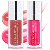 Yasovigi Hydrating Lip Oil Plumping Lip Tint Moisturizing Lip Gloss, Transparent Lip Balm Care Stick Nourishing Repairing Non-sticky, Moisture&Lighten Lip Lines (Cherry + Rosewood)