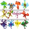 GIDGOD 12Piece Dinosaur Model Realistic Flying Dragon Gift Box Toy, 4 inch sci-fi Game Monster Triceratops Pterodactyl Party Gifts Boys Hobbyist Prize