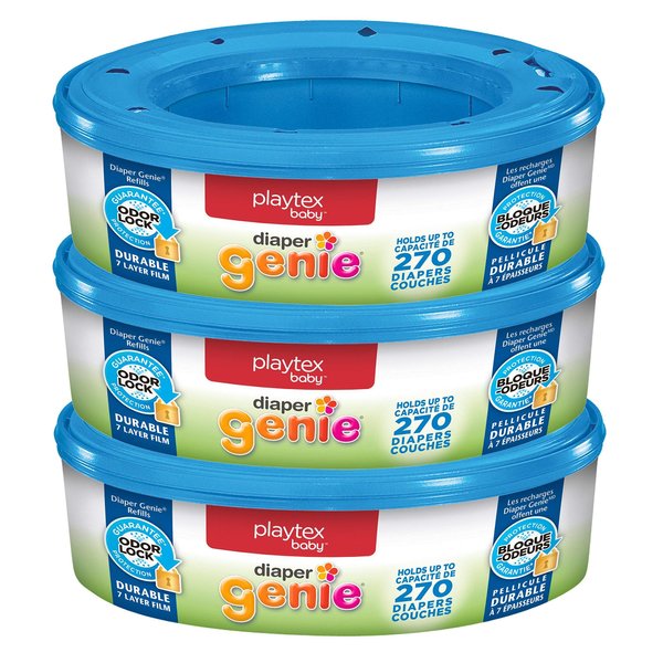 Diaper Genie Bags Refills 270 Count (Pack of 3) with Max Odor Lock | Holds Up to 810 Newborn Diapers