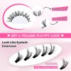 Fluffy Lash Clusters Kit 200pcs DIY Lash Extension Kit, Wispy Lash Clusters Kit Natural 8-16mm Thick Volume Eyelashes Extension Kit with Lash Bond and Seal and Lash Tweezers.(200P-4K-Kit)