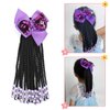 Kids Ponytail Extension With Beads Braids Kids Hair Extensions For Girls Braid Ponytail Extension Hair Beads For Kids Girls Kids Hair Accessories For Girls (Box-9inch, Purple&Transparent)