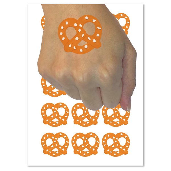 German Pretzel with Salt Temporary Tattoo Water Resistant Fake Body Art Set Collection - 54 1" Tattoos (1 Sheet)