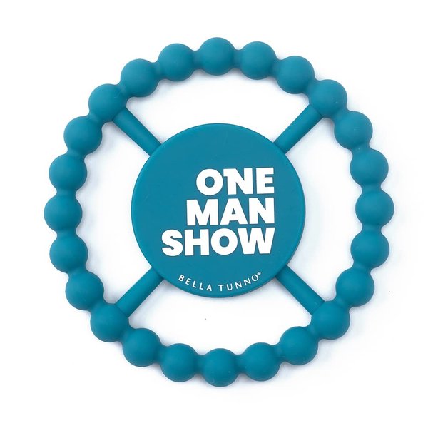 Bella Tunno Happy Teether for Boys – Soft & Easy Grip Baby Boy Teether Toy, Silicone Teether Ring to Help Soothe Gums, Non-Toxic and BPA Free, One Man Show