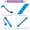 Coolrunner Hair Perm Rods Set, 60PCS Blue Plastic Curler Perming Rods with Steel Pintail Comb, DIY Hair Curler Styling Tools for Hairdressing Hair (0.9cm)