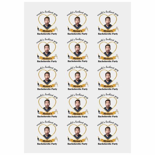 Customized Face Body Tattoos,Personalized Bachelorette Party Temporary Tattoos,World's Luckiest Guy Bachelor Wedding Bride Groom Party Decors 15 Sheets