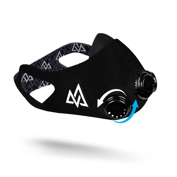 TRAININGMASK - Elevation Training Mask 2.0 - Fitness Mask, High Altitude Mask, Workout Mask (Black, Medium)