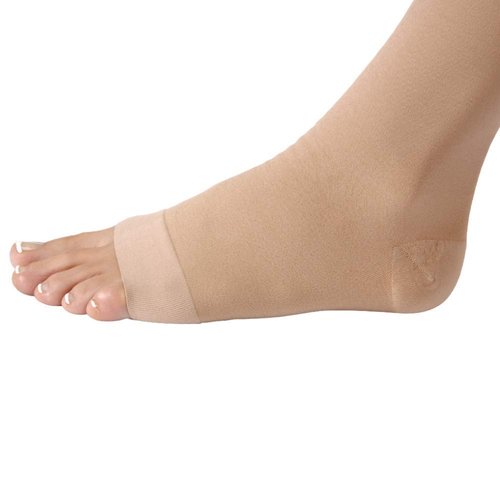 JOBST Relief Knee High Graduated Compression Socks 30-40mmHg - Comfortable Unisex Design - Open Toe, Beige, Small