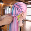 MYSWEETY 29 Inch Colorful Hair Mannequin Head Hairdressing Practice Training Doll Heads Cosmetology Hair Styling Mannequins Heads with Clamp + Practice Tools(PINK)