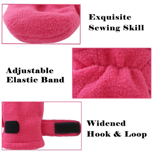 Baby Toddler Mittens Boys Girls Winter Outdoor Gloves Kids Easy-On Fleece Warm Mittens Pink Rose Khaki 3 Pairs M（1-2 years）