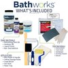 BATHWORKS Bathtub Refinishing Kit - Bundle- Premium Kit w/Non-Slip Protection White- 16 oz. EZ Etch Etching Paste; 24 Hour Dry time; Resin Finish