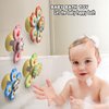4 Pcs Suction Cup Spinner Toy for Babies, Baby Bath Toys for Toddlers 6 12 18 Months, Fidget Spinners Toy for Kids 1-3 Christmas Birthday Baby Gifts Spinning Sensory Toys