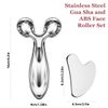 leiwo Stainless Steel Gua Sha and Face Roller Set, Facial Tool for Face Sculpting, Metal Skin Care, Massager for Women