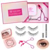 Dual Magnetic Eyelashes, Magnetic Eyelashes Without Eyeliner 4D Natural Look Reusable Easy to Wear, Soft Magnets False Eyelashes with Applicator No Glue, Barbie