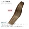 Lacer Human Hair Clip in Extensions Highlignt Warm Brown to Dark Caramel Blonde Clip in Extensions Real Human Hair for Women 16 Inch 120g 7Pcs Natural Human Hair