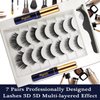 AkesuLash Magnetic Eyelashes Natural Look - Magnetic Lashes with 2 Tube of Magnetic Eyeliner - 7 Pairs Mangetic False Eyelashes Kit with Applicator - Easy to Apply