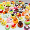 50pcs Miniature Stuff Mini Food Toys Dollhouse Accessories Doll House Kitchen Furniture Tiny Micro Cooking Miniatures Hamburger Cake Dessert Donut