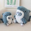 eoxoe Kawaii Shark Cat Plush Toy Stuffed Animal Doll, Cute Soft Pillow Stress Release Hugs Toys Christmas Halloween Birthday Gifts for Kids Boys Girl Best Gift (Blue - Grey,15 inch)