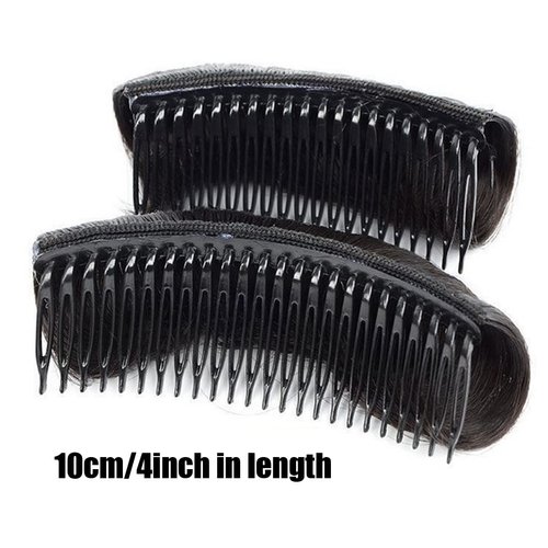 3Pcs Hair Volume Bump Inserts with Invisible False Hair Clips and Fluffy Pads - DIY Hairstyle Styling Tool Set for Women in Dark Brown