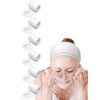 EUICAE Hair Wrap Headband, 6 Pack White - Spa Headband for Face Wash Facial Treatment, Non-slip Stretchable Washable Makeup Headband for Hair Towel Wrap, Fits All, Workout, Yoga, Gym, Salon, Home Use