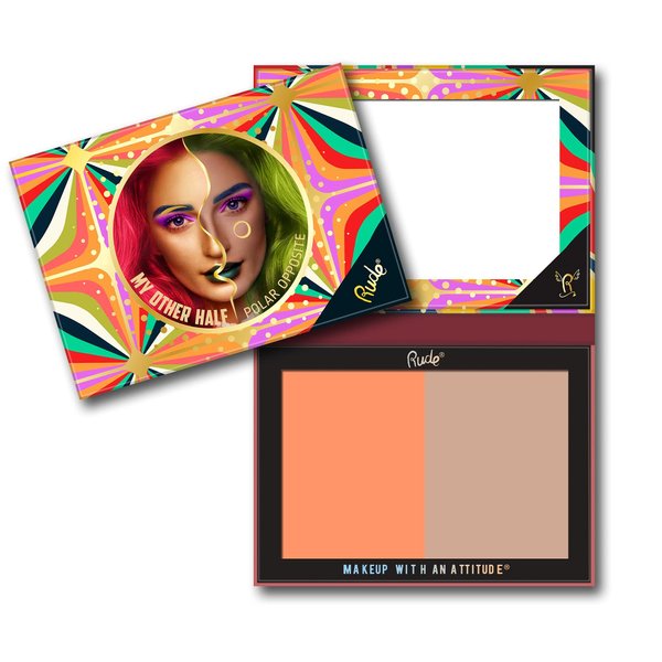 My Other Half Duo Shade Face Palette - Polar Opposite by Rude Cosmetics for Women - 0.4 oz Makeup