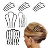 8 Pieces Metal Black Hair Side Combs Hair Fork Clip Teeth Hair Pin Stick for Updo Bun, Maker Hair Styling Tool Hair Accessories for Women and Girls