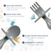 Nooli Baby Utensils Baby Feeding Baby Forks Baby Spoon Baby Feeding Supplies, BPA Phthalates-Free, Dishwasher and Sterilizer Safe, Gray
