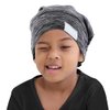 ELIHAIR Kids Beanie Sleep Hats Bonnet for Night Sleeping Cap Silky Lined Satin Bonnet with Adjustable Elastic Band for Teens Toddler Child Natural Curly Frizzy Hair Cover(Grey Pale)