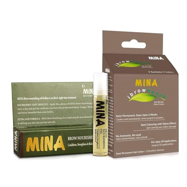 MINA ibrow Professional Hair Color Kit Regular Pack Ash Blond (Ash Blond with Nourishing Oil)
