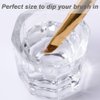 fiezkaa 2pcs Nail Dappen Dish Clear Monomer Liquid Cup, Dampen Dish for Acrylic Nails, Manicure Glass Bowl