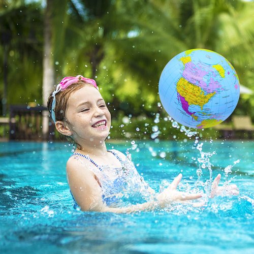 Dshengoo 12 Pcs Inflatable Globe Beach Balls,16 Inch Swimming Pool Toys,Kids Summer Water Ball for Beach Playing,Teaching,Party Favors