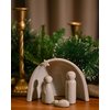 WONDROUS' DECO Porcelain Nativity Scene Set,4Pcs Ceramic Christmas Tabletop Scene-4.5" Tall,Small Modern Nativity Ornament,Christmas Indoor Decor,Mini Sets&Nativity Figures,Unique Xmas