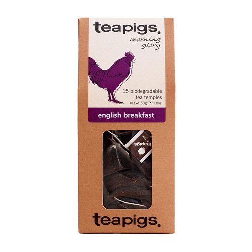 teapigs English Breakfast Black Tea Bags, 15 Count, Biodegradable Whole Leaf Tea Bags, Assam, Cey...