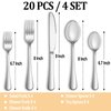 20 Piece Silverware Set Service for 4,Premium Stainless Steel Flatware Set,Mirror Polished Cutlery Utensil Set,Durable Home Kitchen Eating Tableware Set,Include Fork Knife Spoon Set,Dishwasher Safe