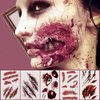 3D Zombie Scar Tattoos Fake Scars Bloody Costume Makeup Halloween Decoration Horror Wound Scary Blood Injury Sticker ，Halloween Party Decorations, Supplies & Favors (style B)