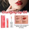 Magic Color Changing Lip Oil V2, Big Brush Moisturizing Lip Glow Oil, Hydrating Lip Gloss Warm Change Moisturizing Lip Gloss, Long Lasting & Nourishing Lip Glow Oil Non-sticky Primer Lip Tint (Red)