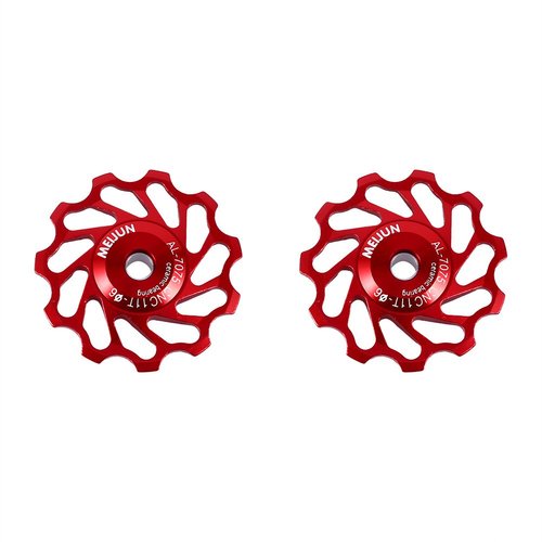 Ceramic Derailleur Pulley Wheel, Rear Derailleur Pulley, Ceramic Bearing Wheel Aluminium Alloy Rear Derailleur Roller 11T/13T (2pcs)