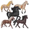 Horse Farm Animal Figures Model Toys Playsets 5 PCS Horse Figurines Family Party Supplies Collection Desktop Decoration Development Set Cognitive Toy for Boys Kid Toddlers
