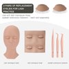 Pretty memory 3 Pairs Eyelids for Lash Practice Replacement Eyelids for Lash Mannequin Head Silicone Rubber Practice Eyelids for Eyelash Extensions Makeup Practice