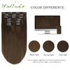 WindTouch Clip in Hair Extensions Human Hair Medium Brown Hair Extensions For Women 15Inch 70g 7PCS #4 Gift for Women