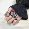 Fantasticlady,Press on nails,Dark black snake pattern,star art,individual street style,Gothic cosplay,patty Nail Addict,coffin for Women & Girls 24pcs