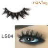False Mink Lashes Curled 6D 15mm Fake Eye Lashes Wispy Lashes Natural Eyelash Soft Five Pairs (15mm LS04)