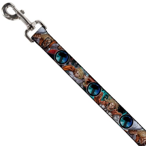 Dog Leash Astonishing Thor 3 Poses Hammer Logo 4 Feet Long 1.5 Inch Wide