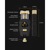 XIFEI Cigar Cutter, Stainless Steel V-Cut Cigar Cutter Built-in Cigar Puncher (Black Gold-1)